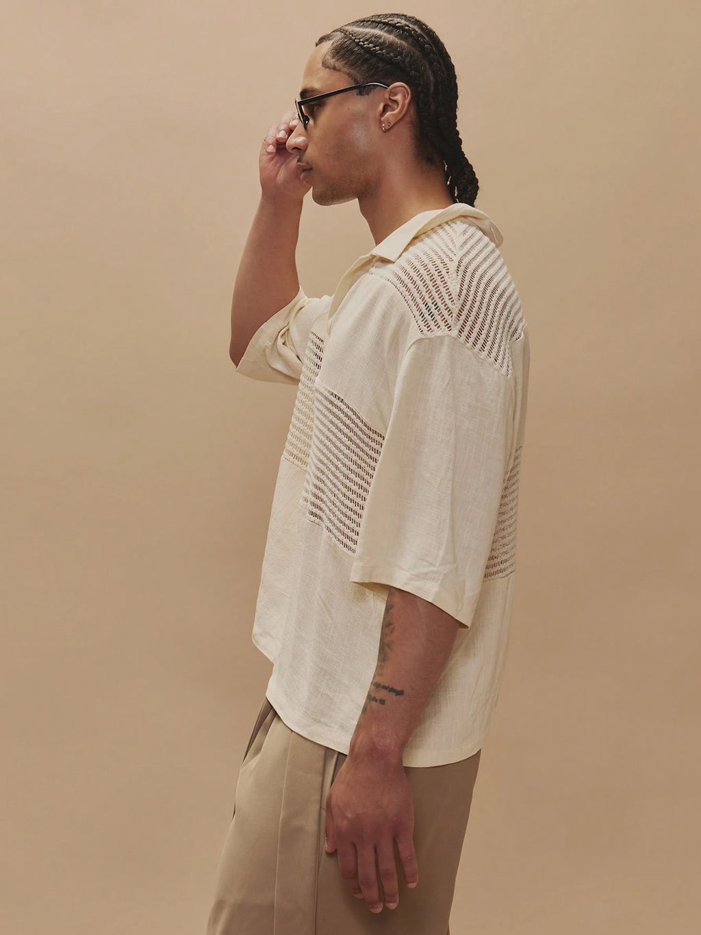 Apricot Stripe Oversized Shirt
