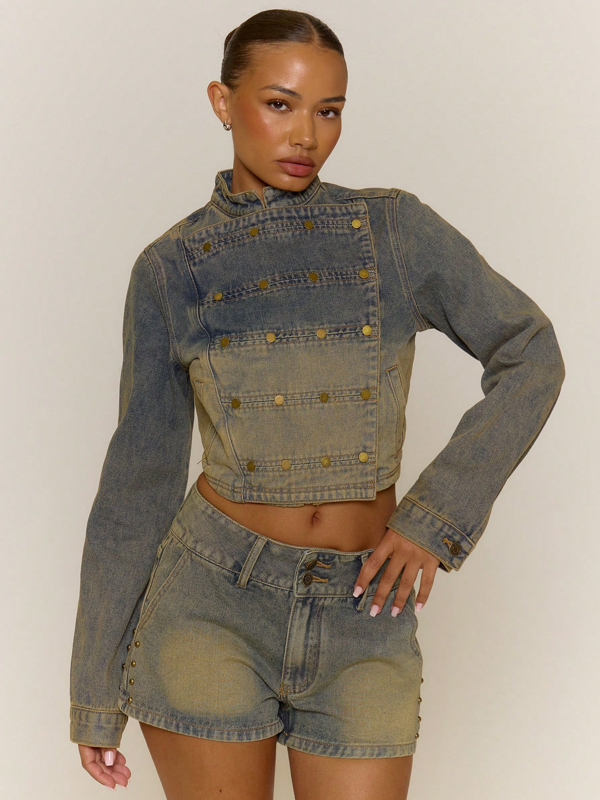 Light Wash Cropped Denim Jacket