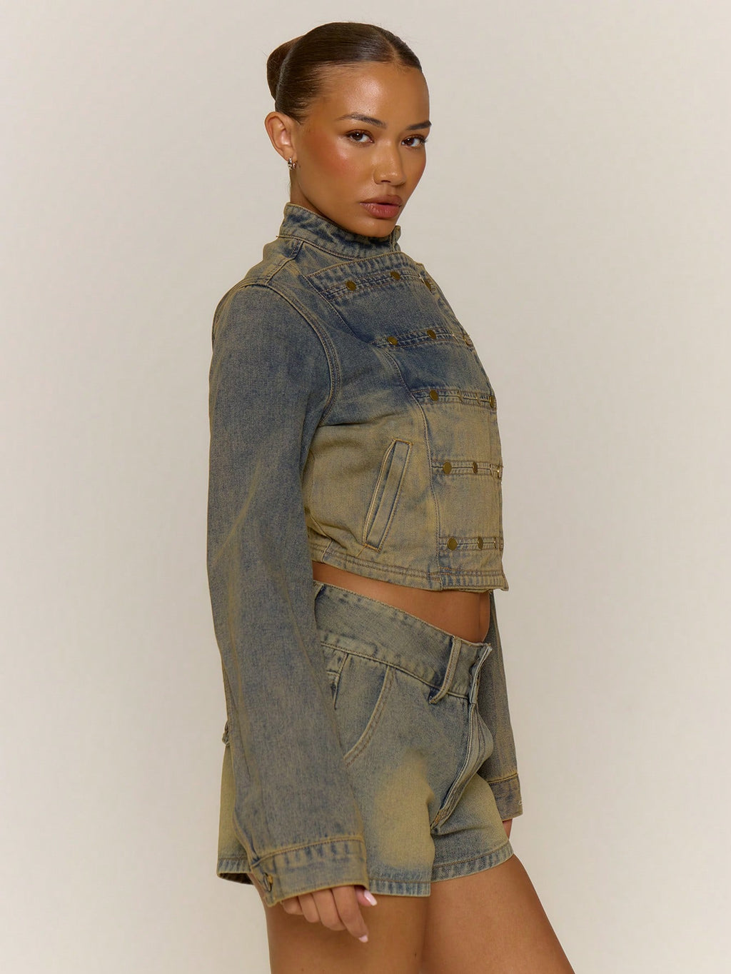 Light Wash Cropped Denim Jacket