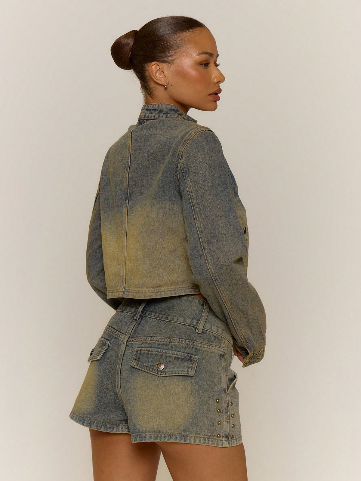 Light Wash Cropped Denim Jacket