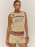 Multicolour Logo Zip Knit Top