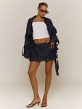 Navy Denim Mini Skort