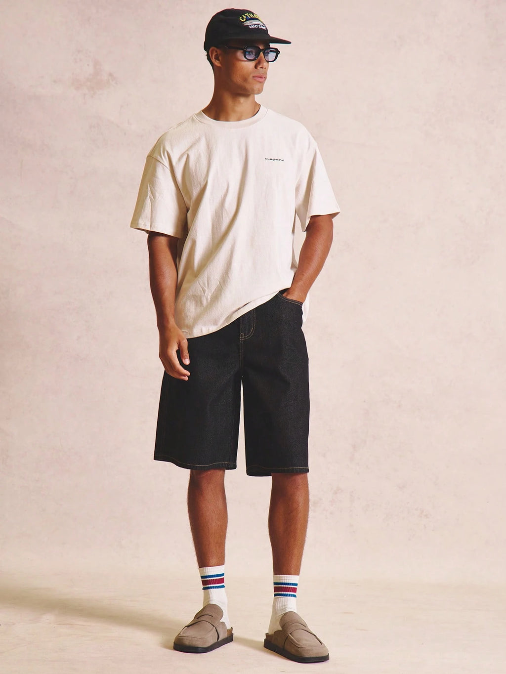 Dark Wash Longline Denim Shorts