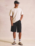 Black Denim Longline Bermuda Shorts