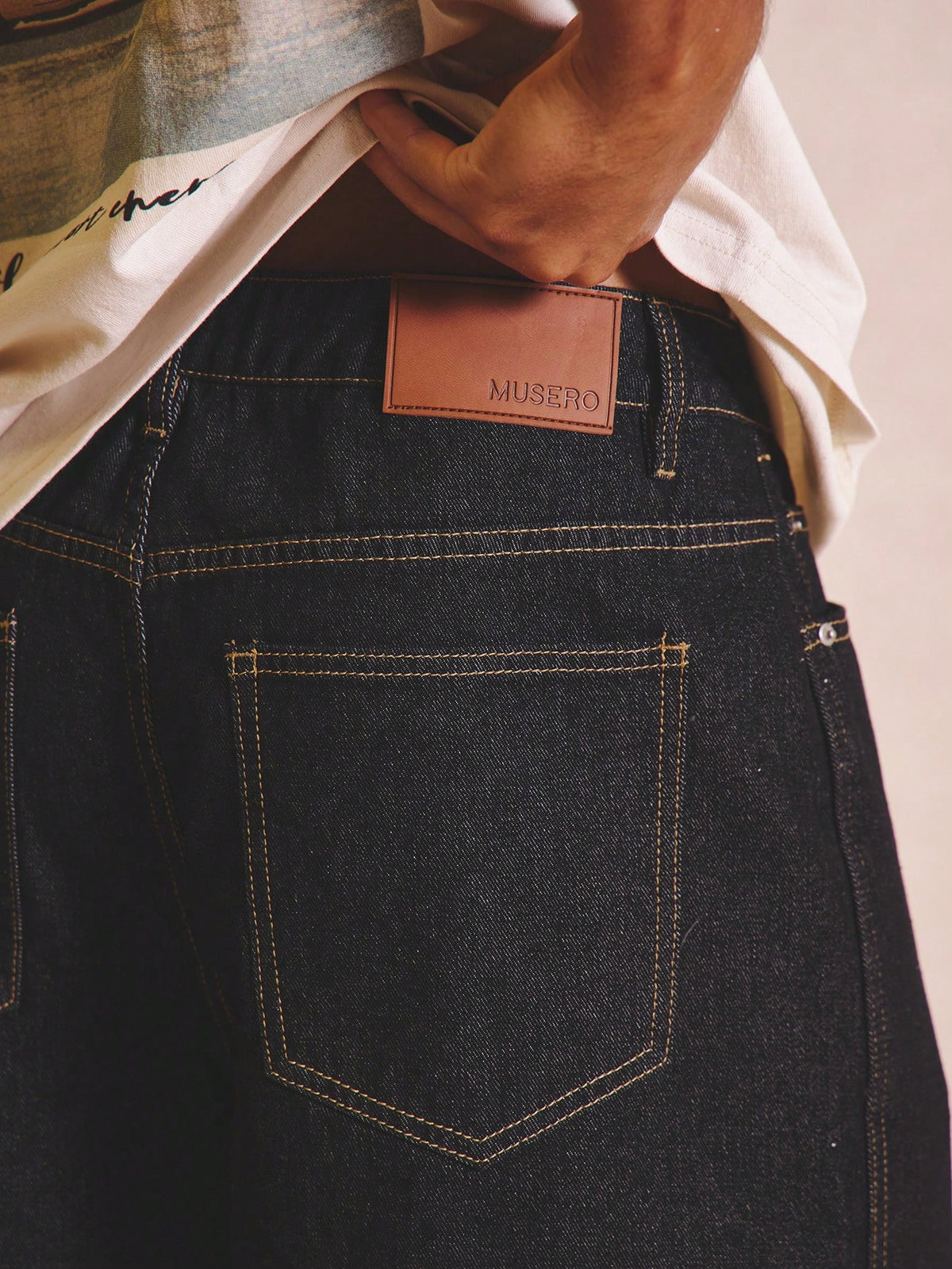Black Denim Longline Bermuda Shorts