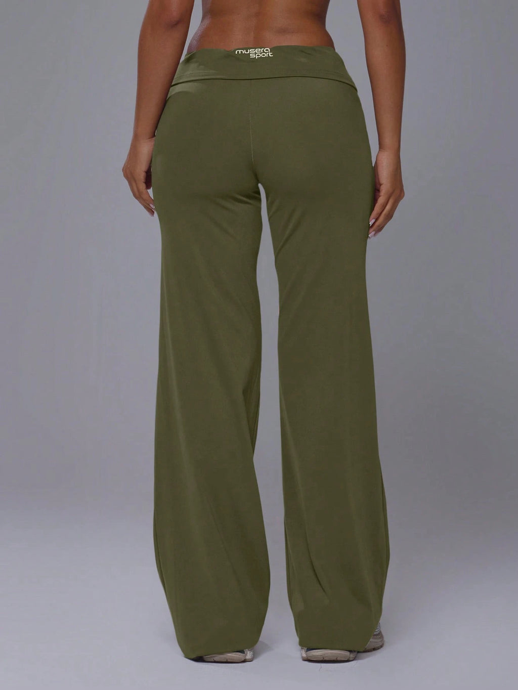 Khaki Side Stripe Active Wide Leg Trousers