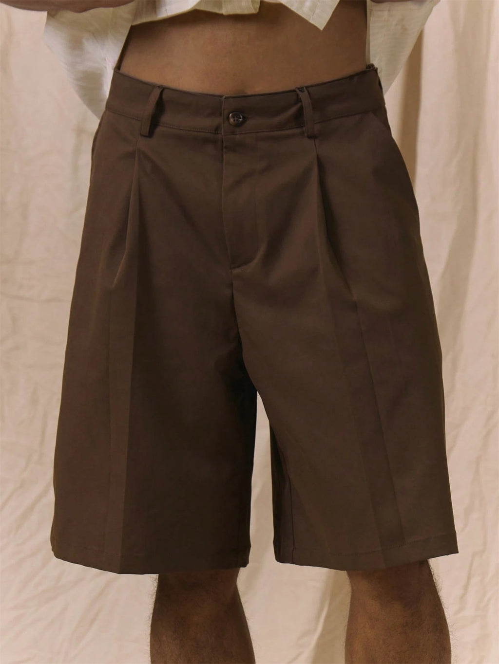 Coffee Brown Longline Bermuda Shorts
