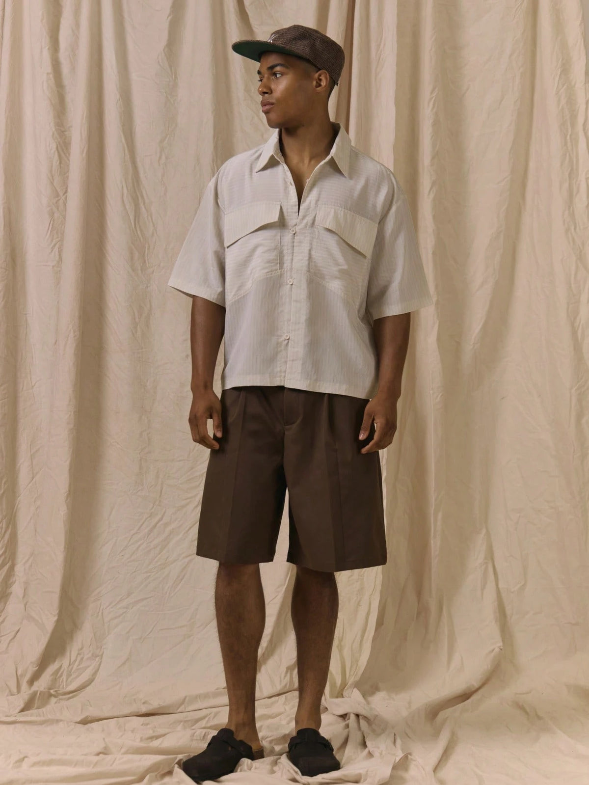 Coffee Brown Longline Bermuda Shorts