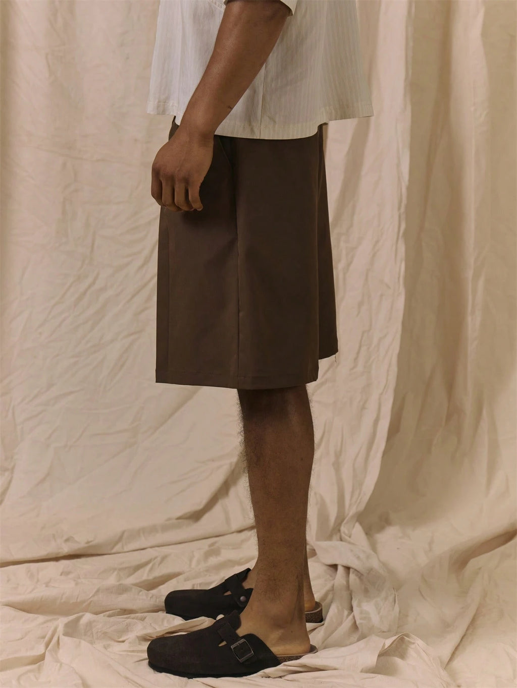 Coffee Brown Longline Bermuda Shorts