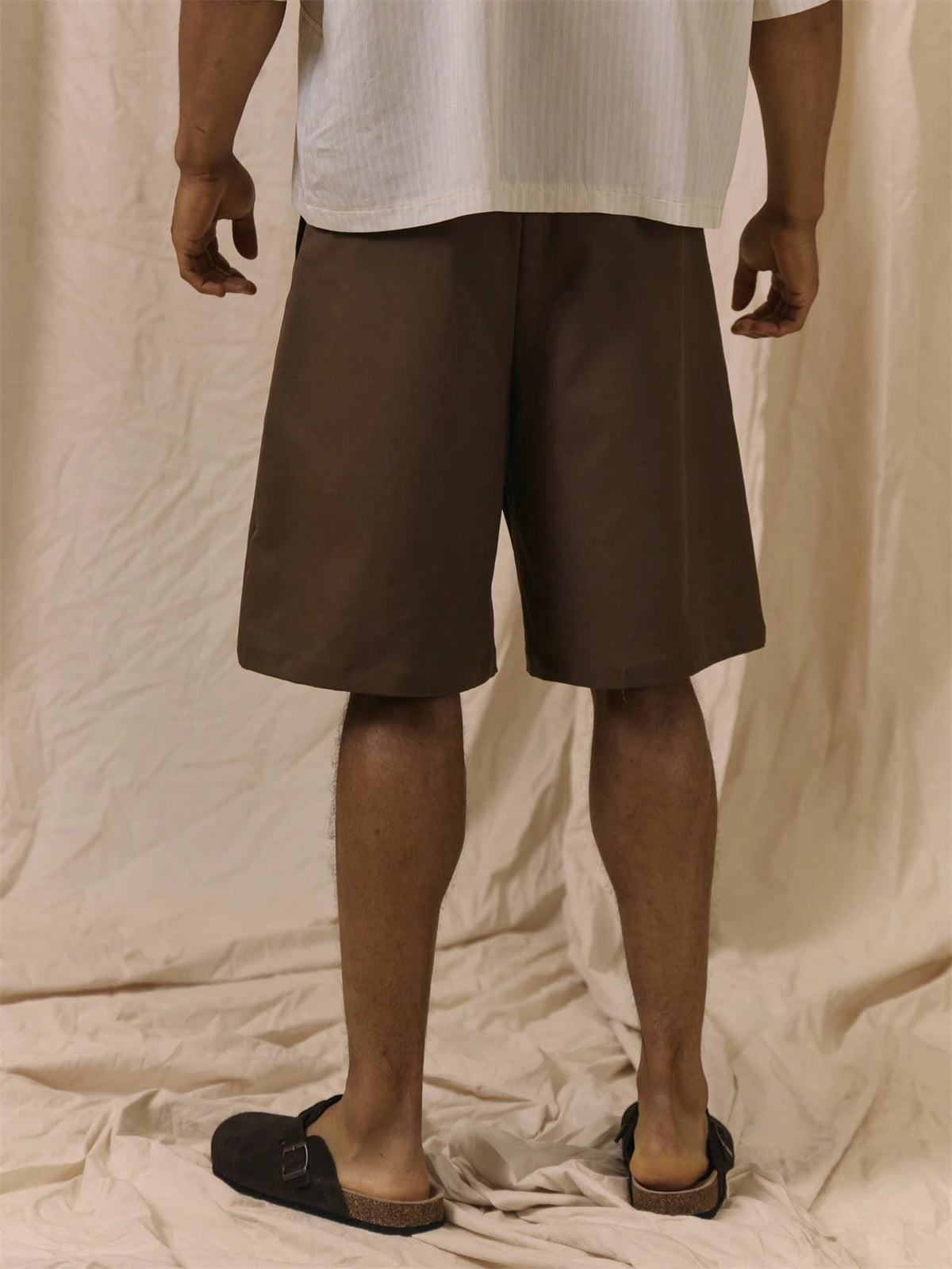 Coffee Brown Longline Bermuda Shorts