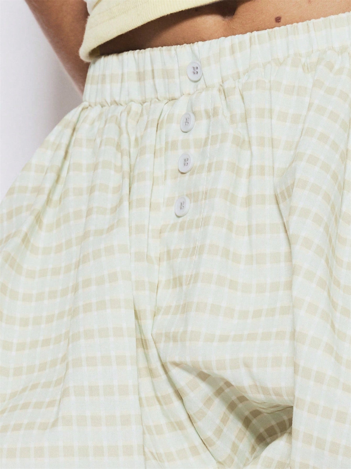 Ruffle Hem Cotton Mini Shorts