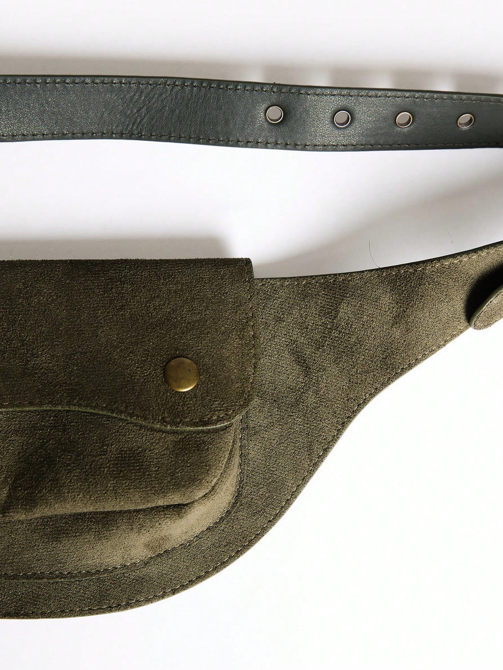 Green Suede Pocket Detail Belt