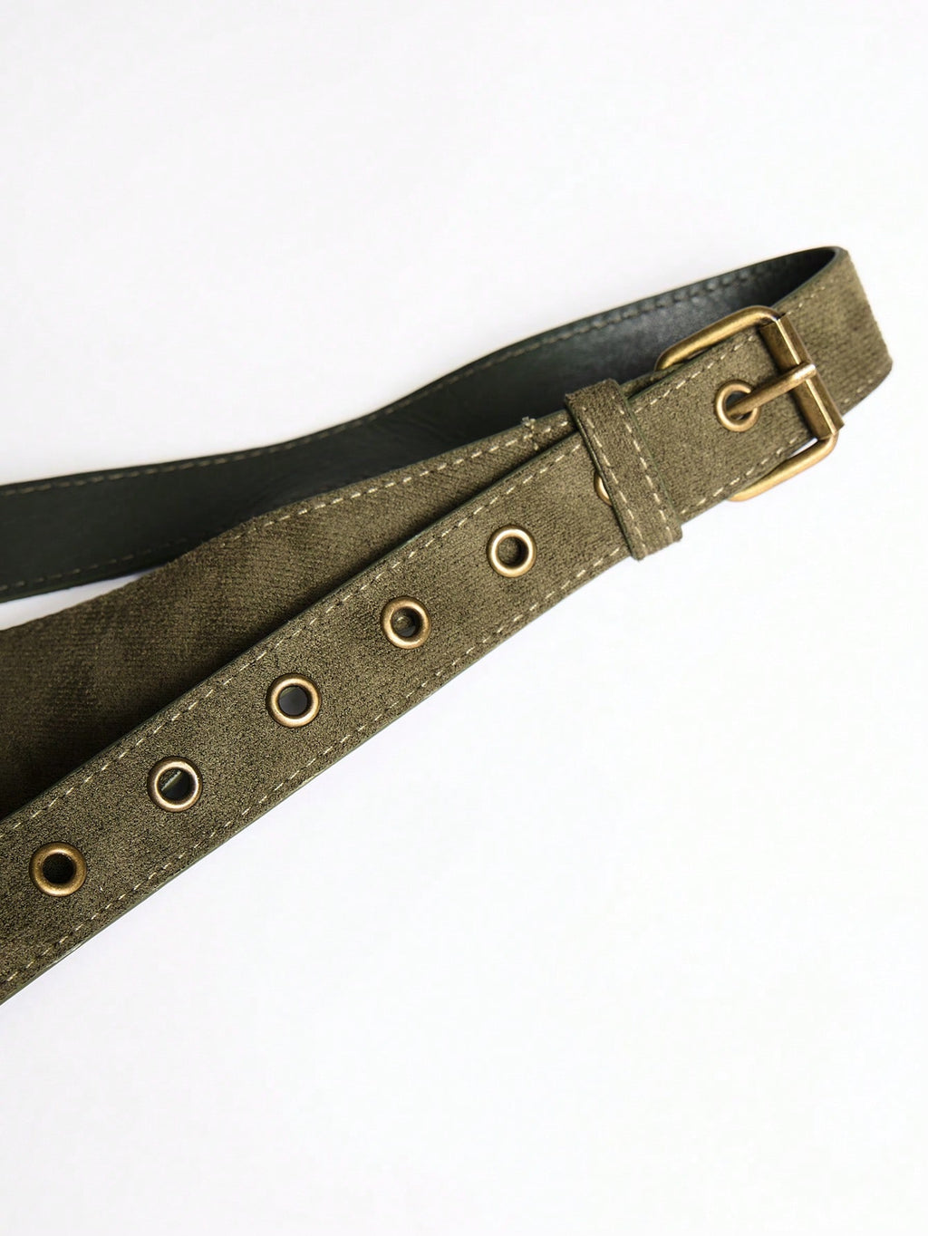 Green Suede Pocket Detail Belt
