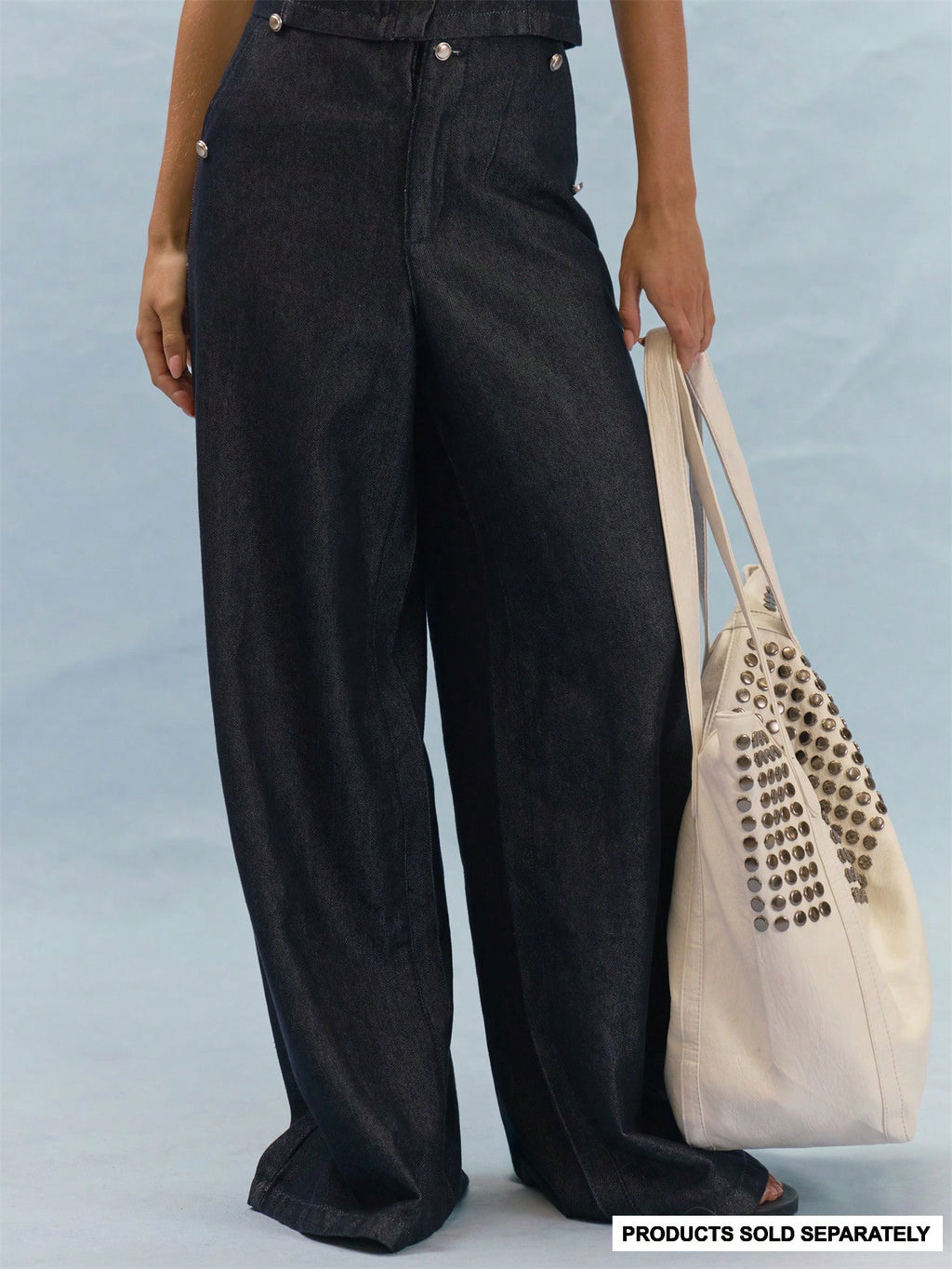 Dark Wash Ultra Low Rise Wide Leg Jeans