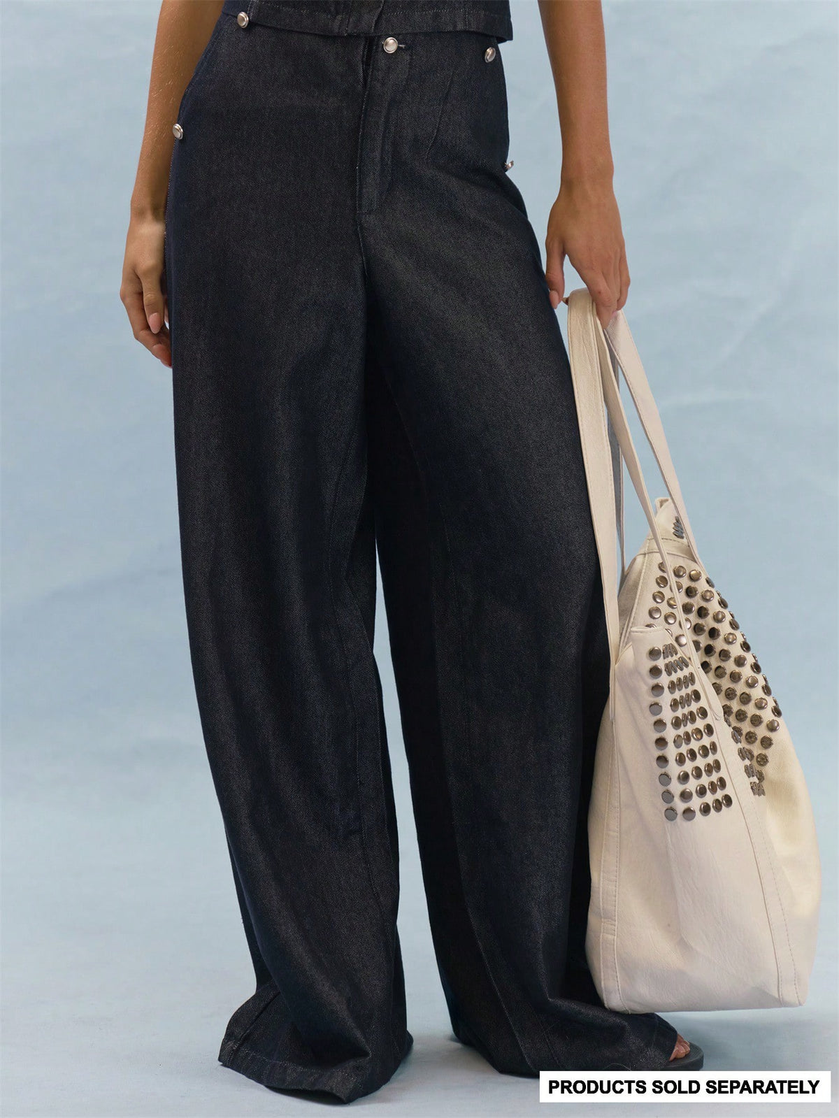 Dark Wash Ultra Low Rise Wide Leg Jeans