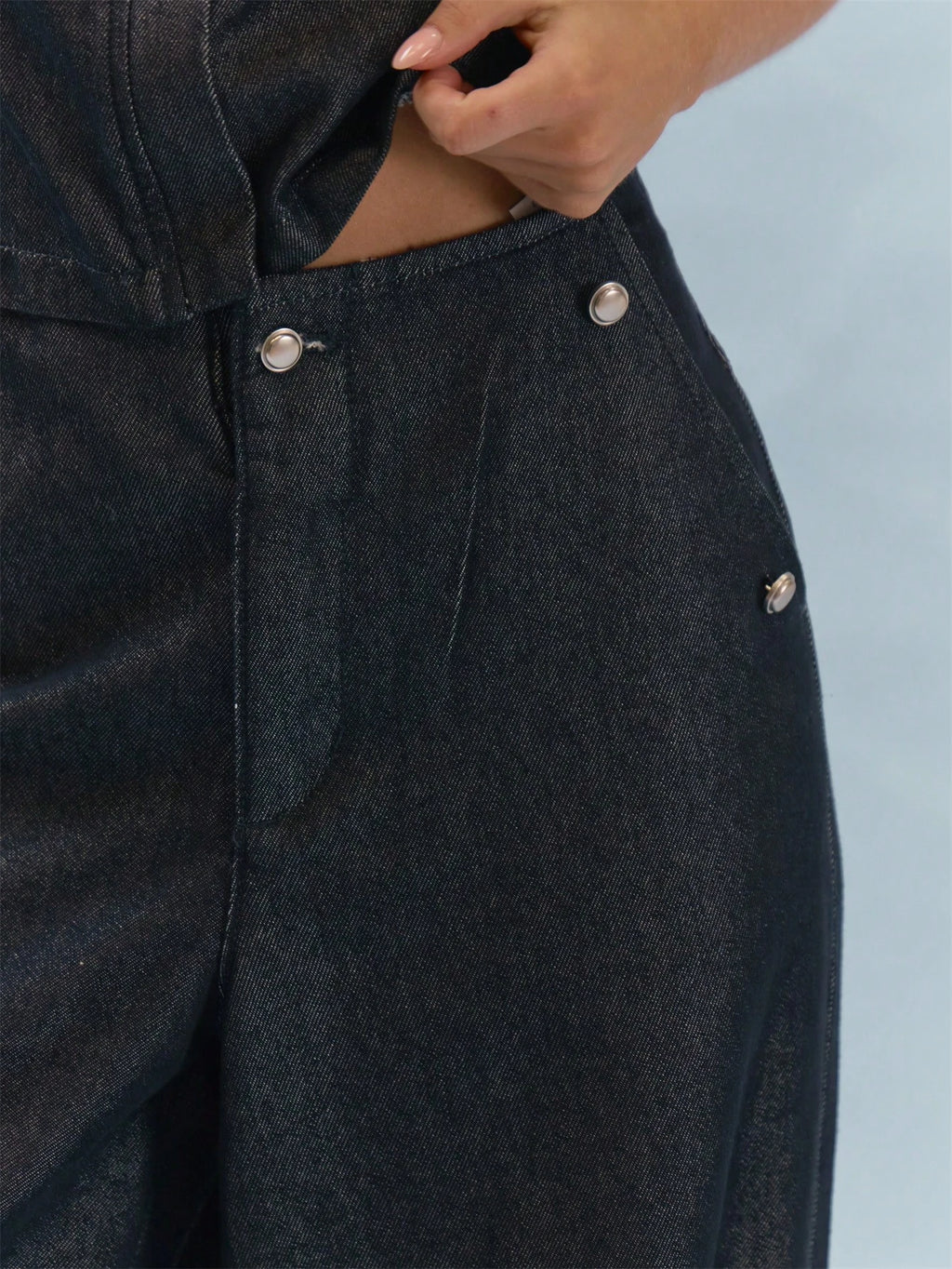 Dark Wash Ultra Low Rise Wide Leg Jeans
