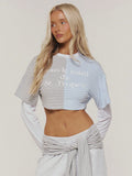 Contrast Stripe Long Sleeve Top