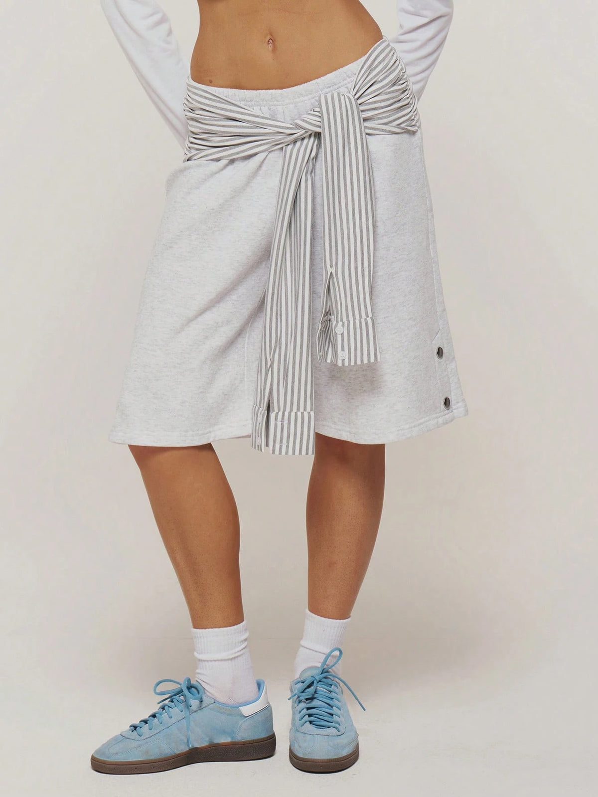 Grey Baggy Bermuda Shorts