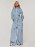 Baby Blue Baggy Wide Leg Jeans
