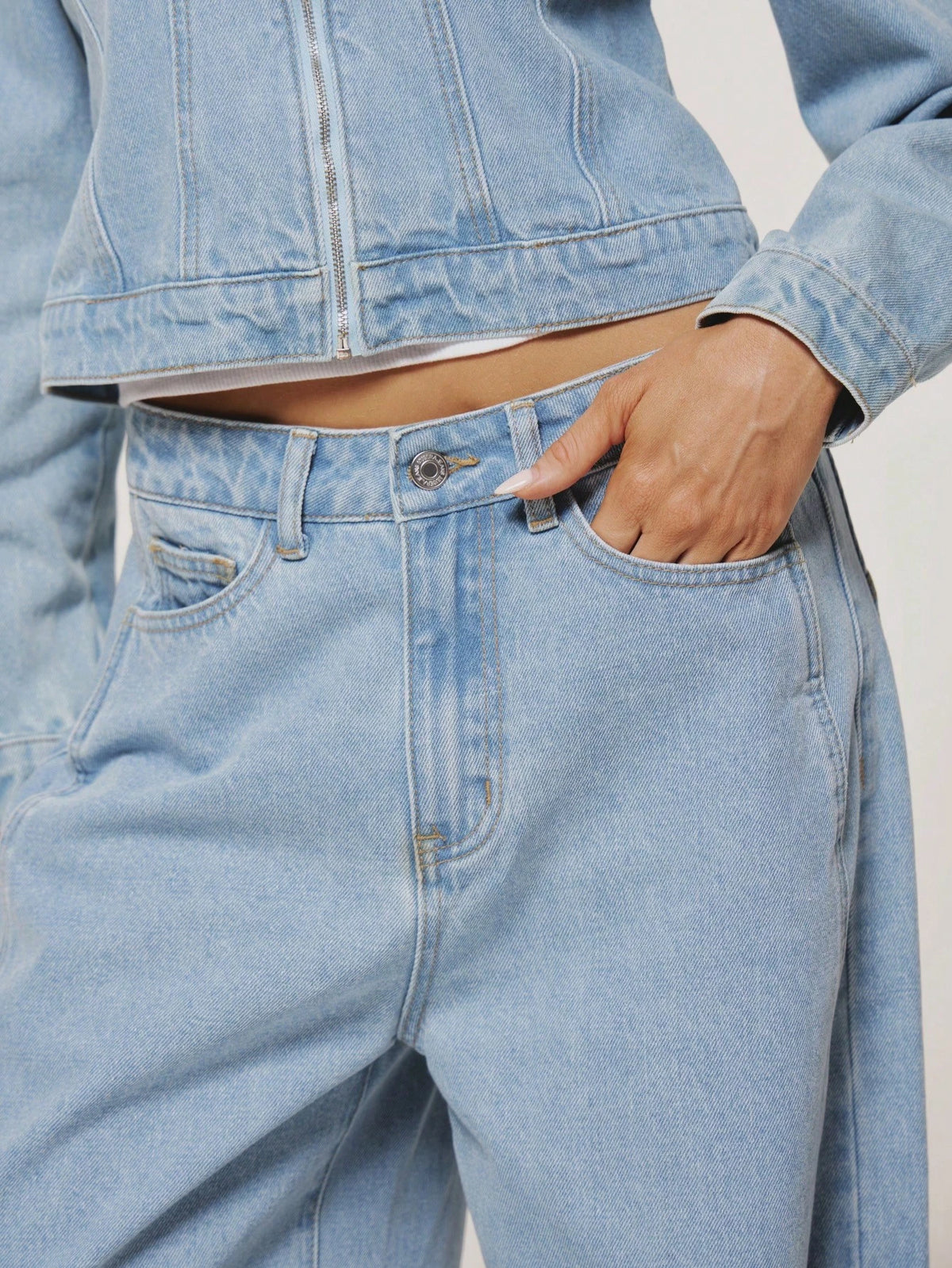 Baby Blue Baggy Wide Leg Jeans