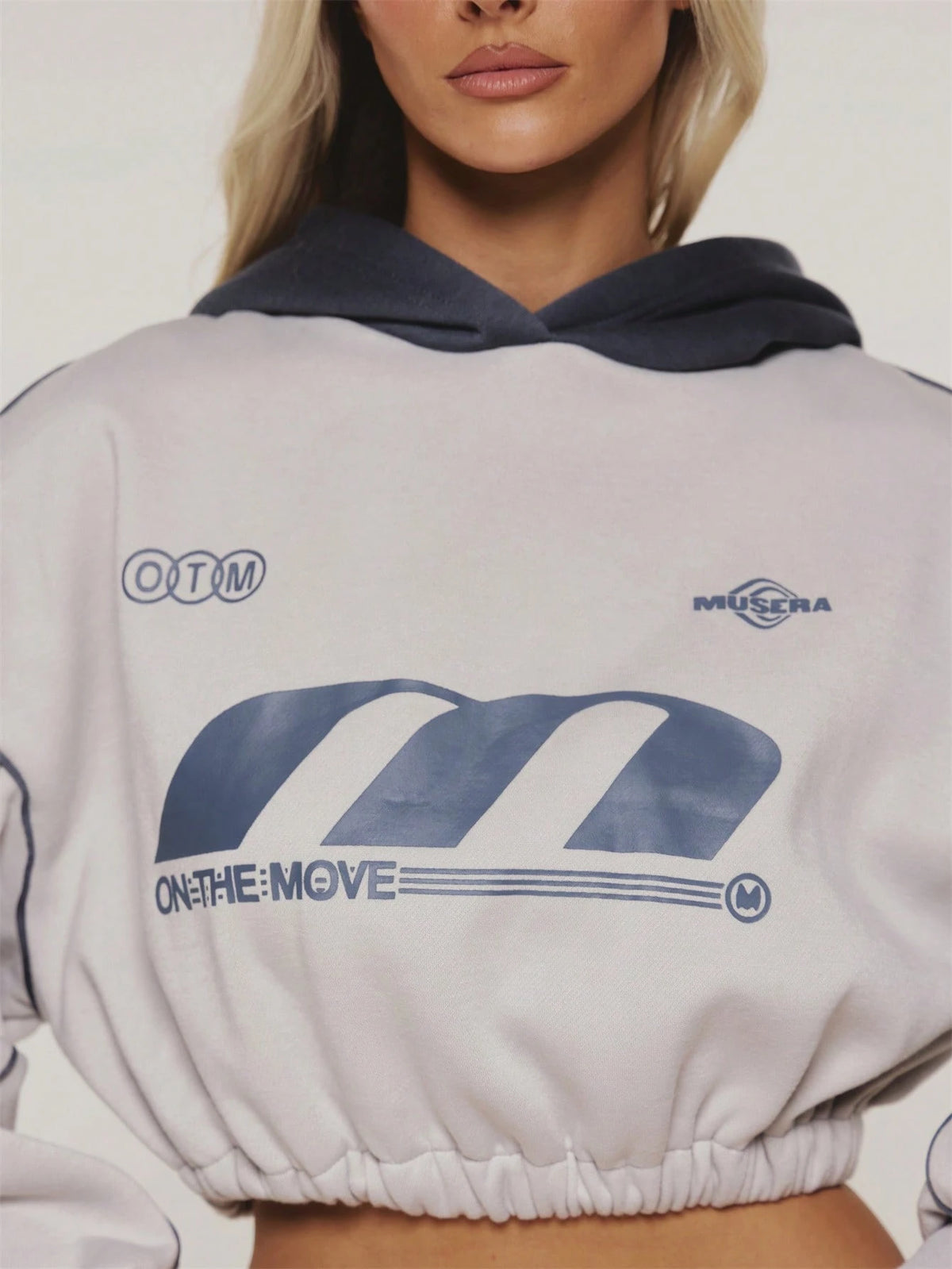 Grey Contrast Logo Hoodie