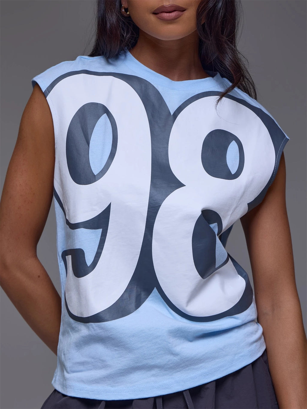 Blue '98' Graphic Short Sleeve Top