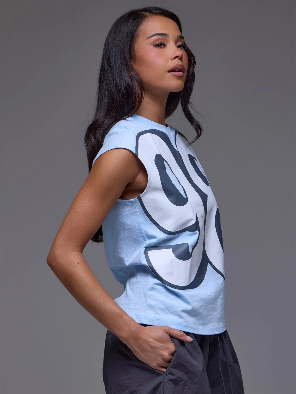 Blue '98' Graphic Short Sleeve Top