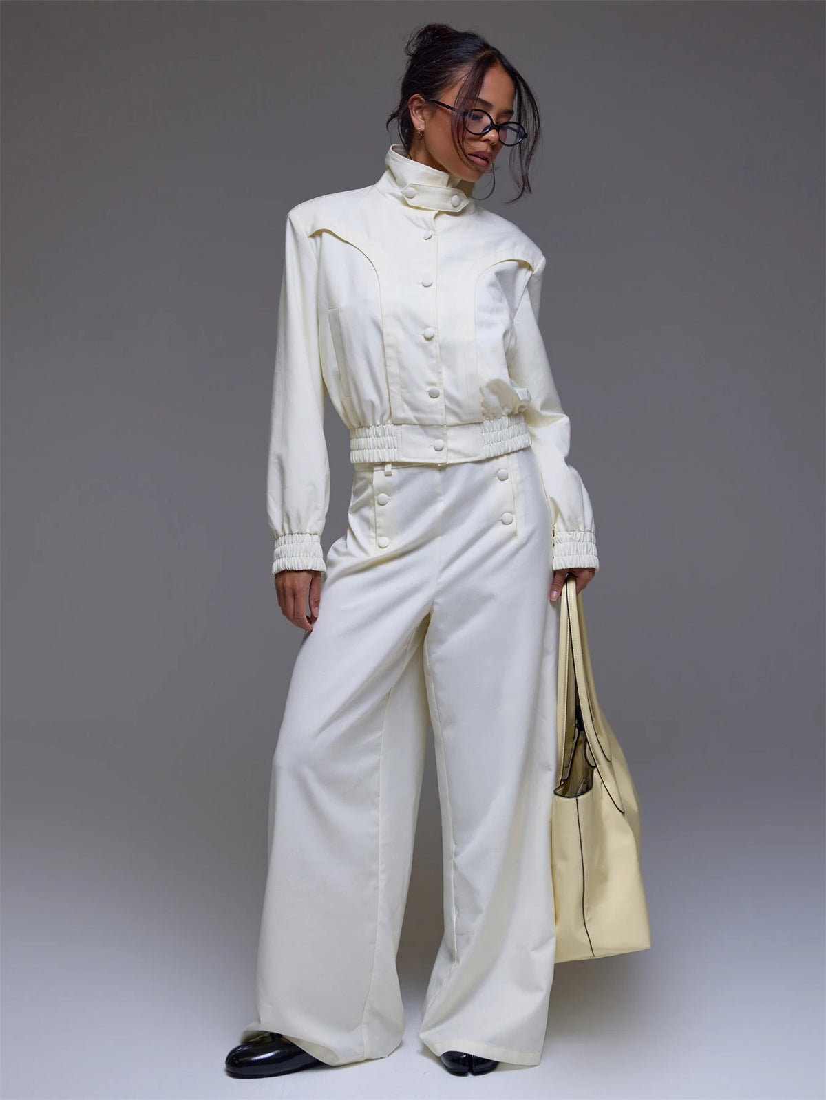 Light Yellow Wide Leg Trousers – Workwear