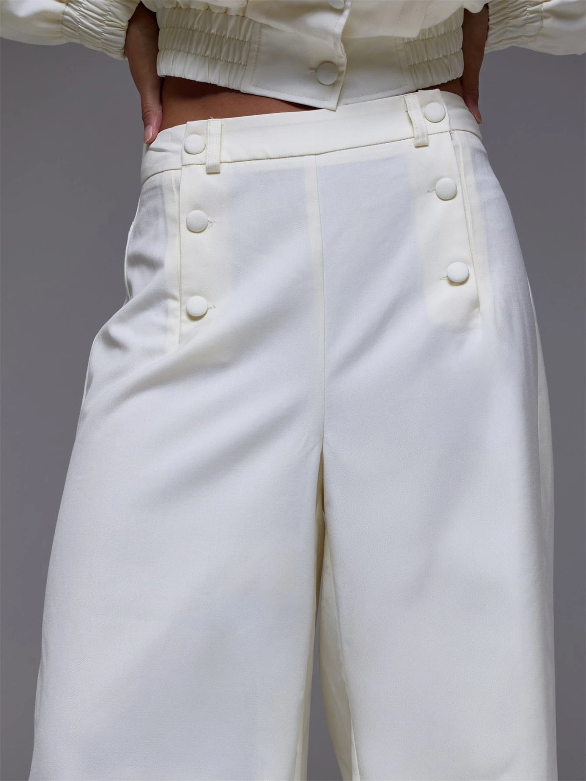 Light Yellow Wide Leg Trousers – Workwear