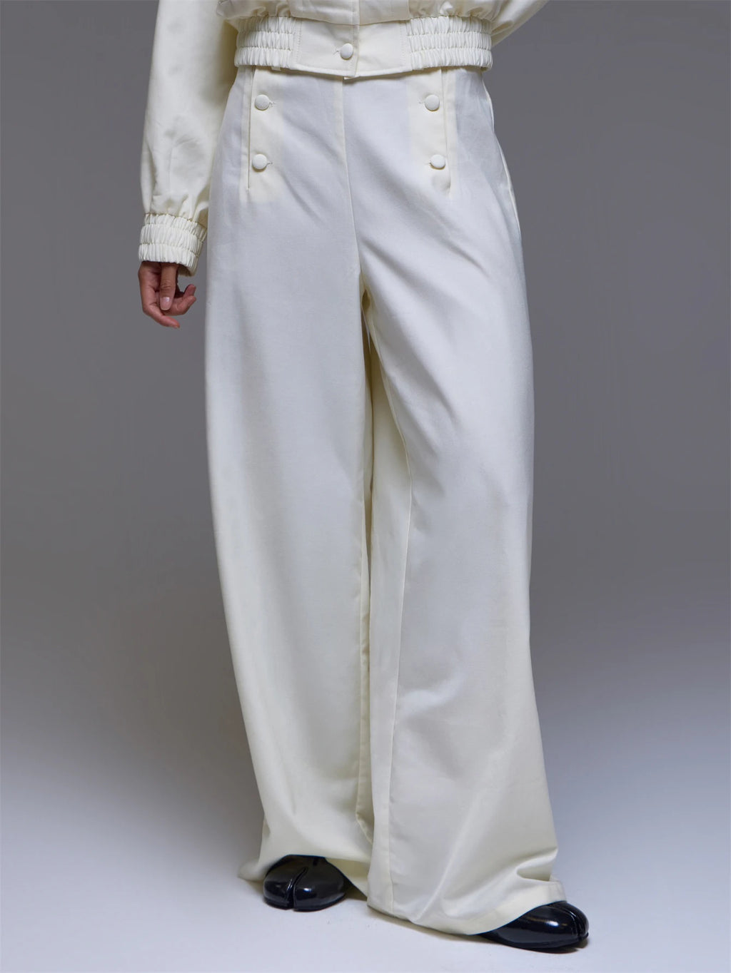 Light Yellow Wide Leg Trousers – Workwear