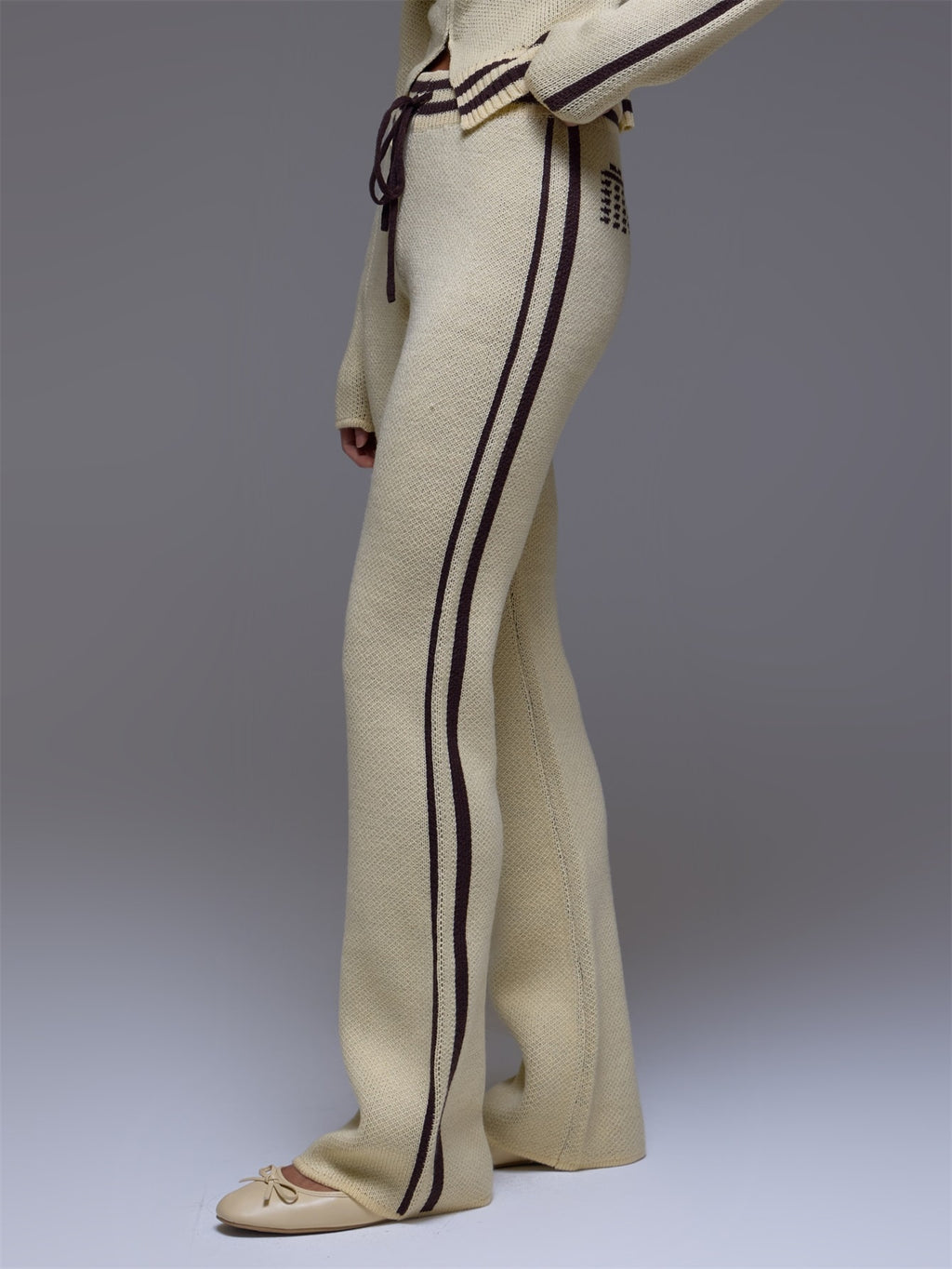 Yellow Knit Straight Leg Trousers