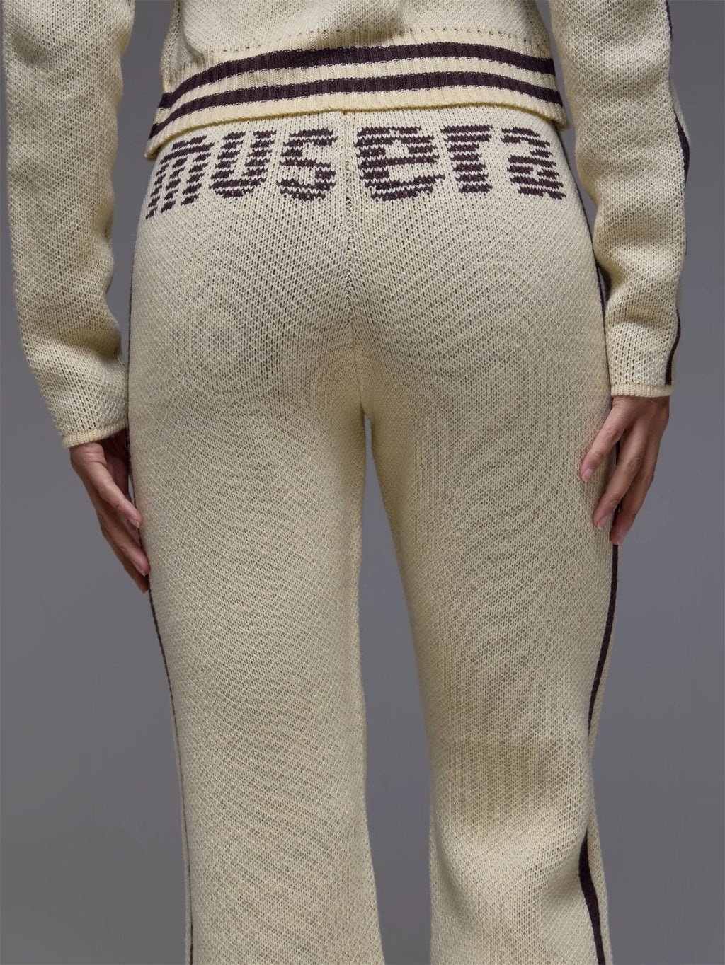 Yellow Knit Straight Leg Trousers
