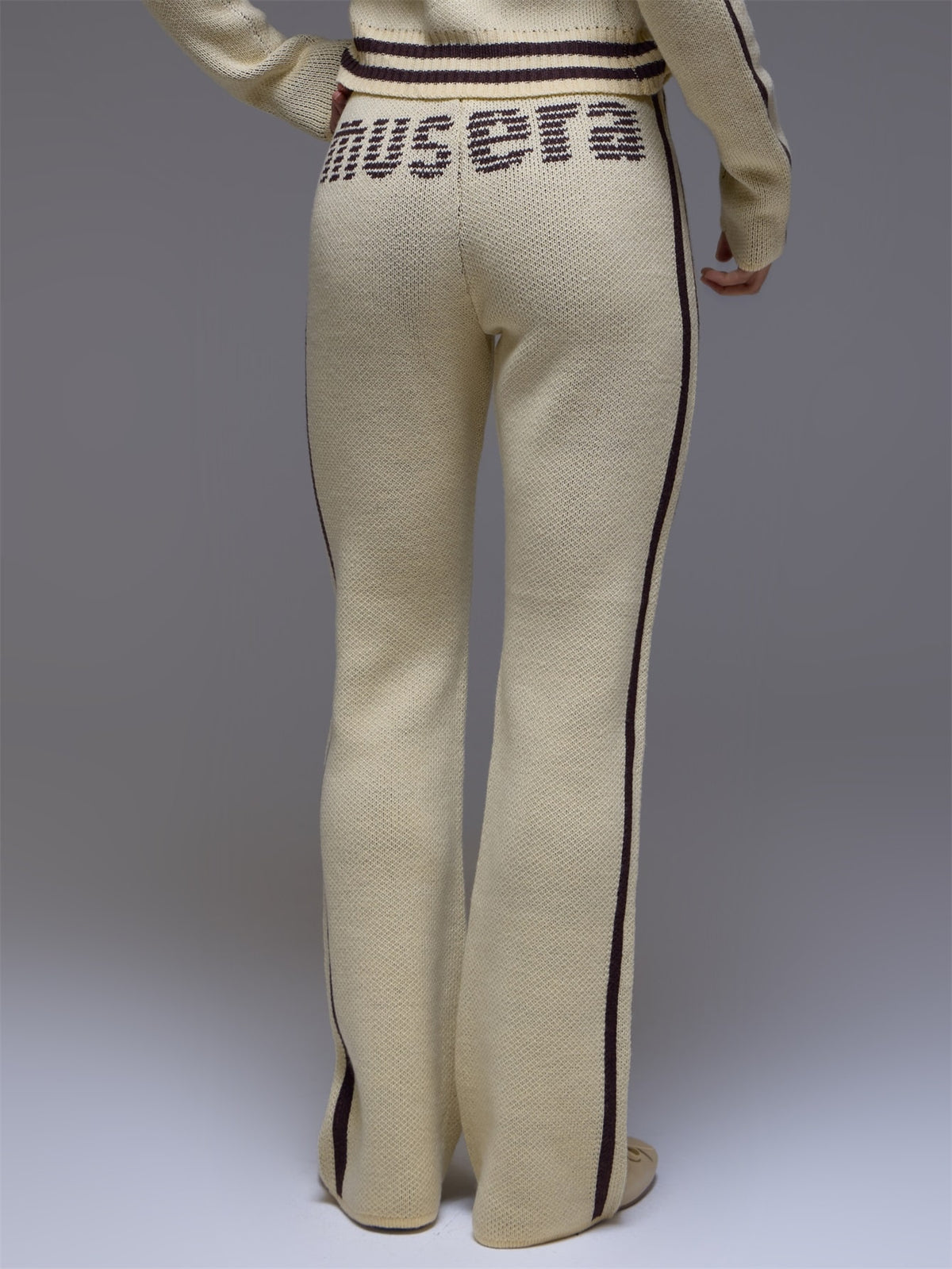 Yellow Knit Straight Leg Trousers