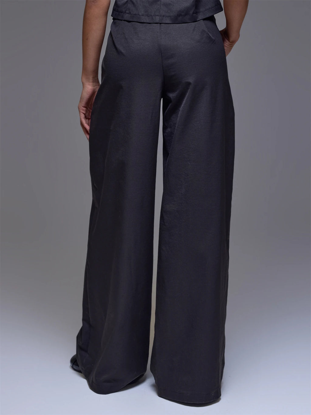 Black Button Detail Wide Leg Trousers – Workwear