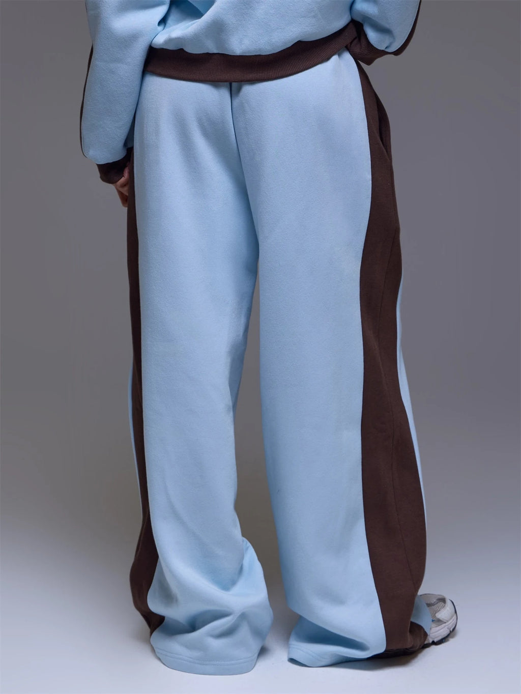Blue Contrast Drawstring Jogger Trousers