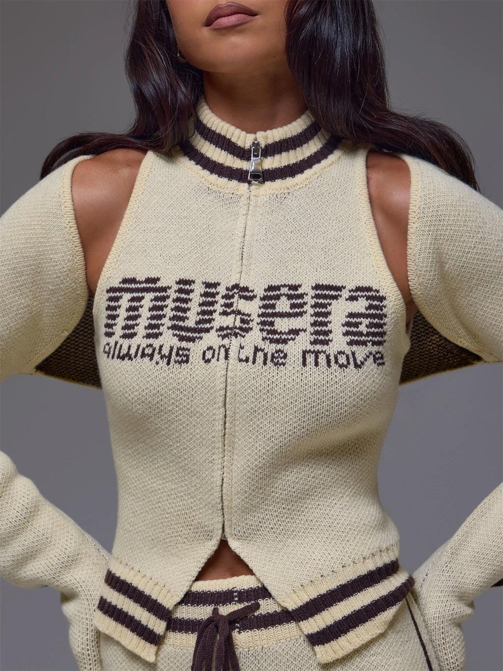 Yellow Knit Zip Top