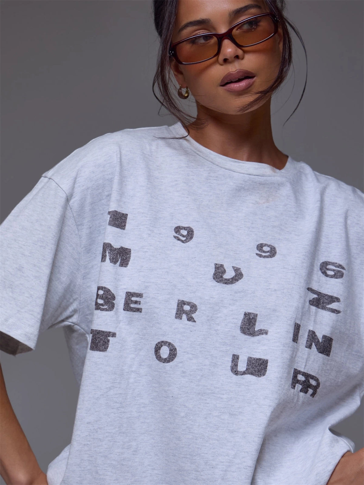 Charcoal Graphic Oversized Tee