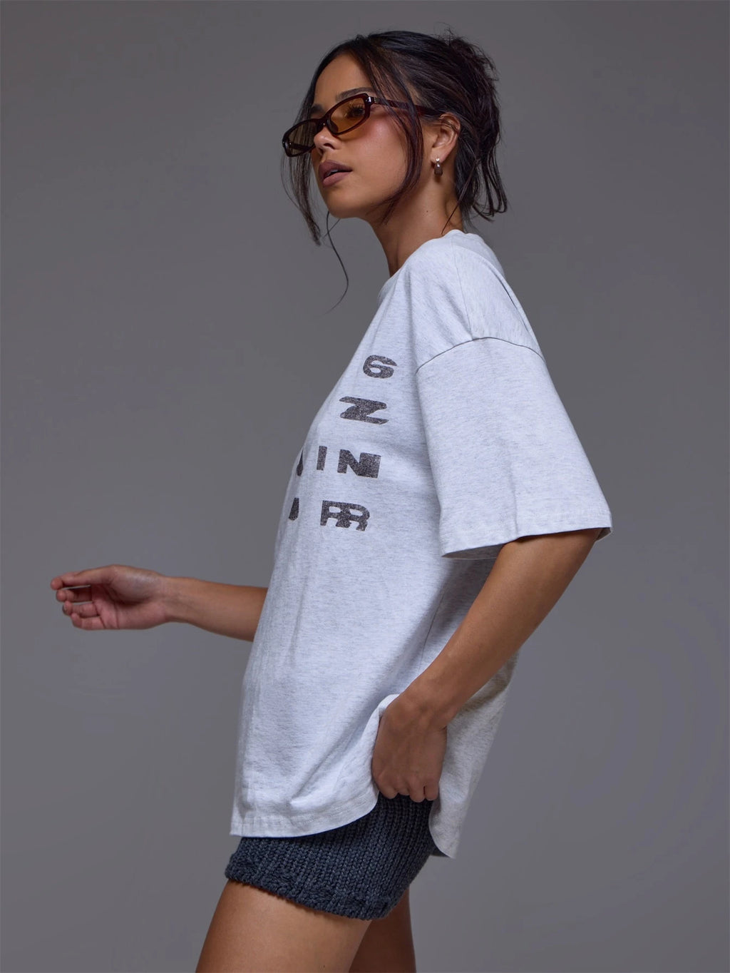 Charcoal Graphic Oversized Tee
