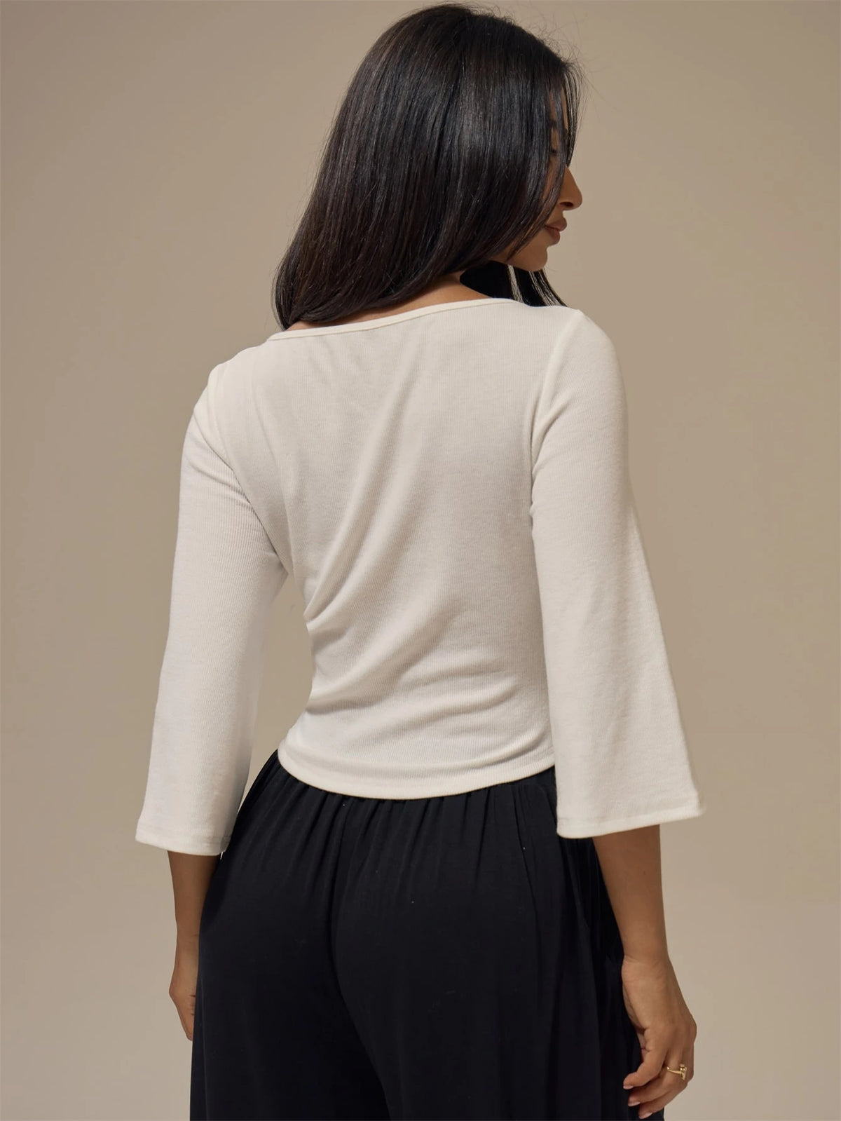 White Fine Ribbed Boat Neck Crop Top