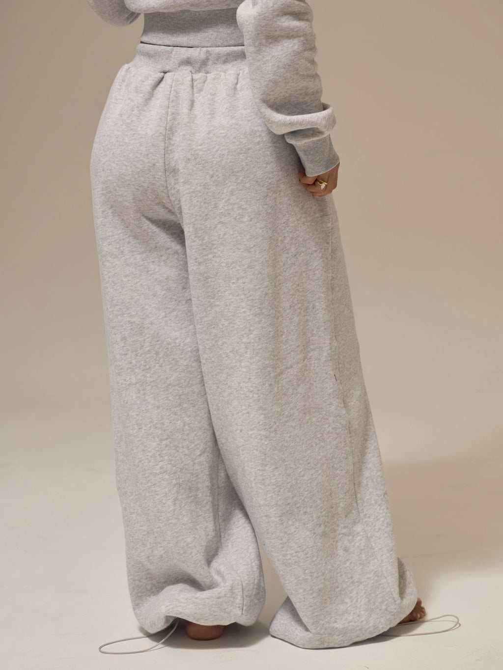 Grey Fleece Balloon Leg Tracksuit Bottoms
