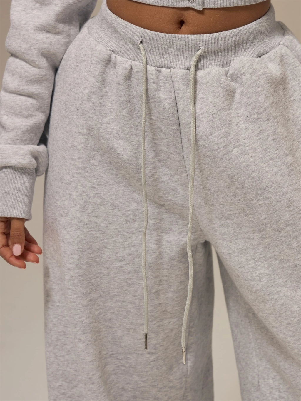Grey Fleece Balloon Leg Tracksuit Bottoms