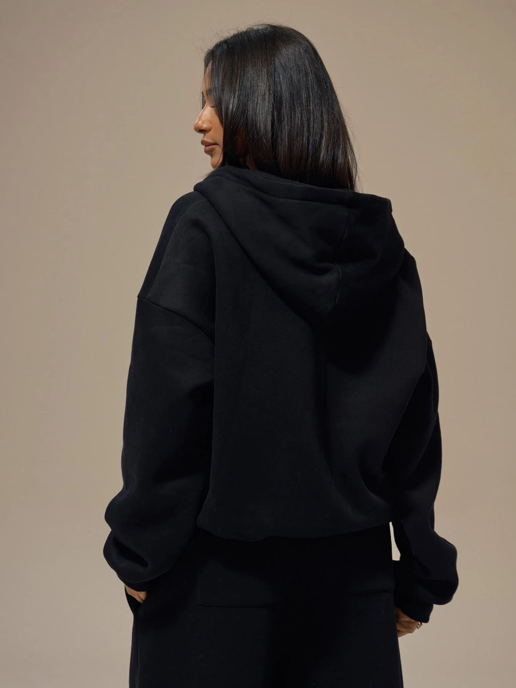 Black Heavyweight Fleece Zip Hoodie