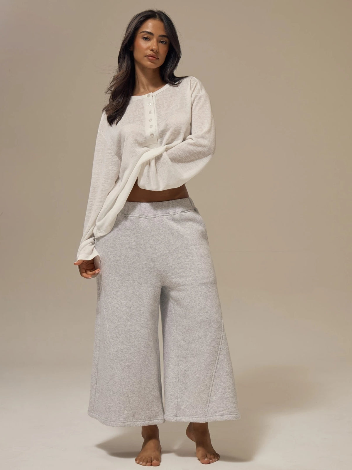Heather Grey Fleece Longline Sweatshorts – Comfy Weekend