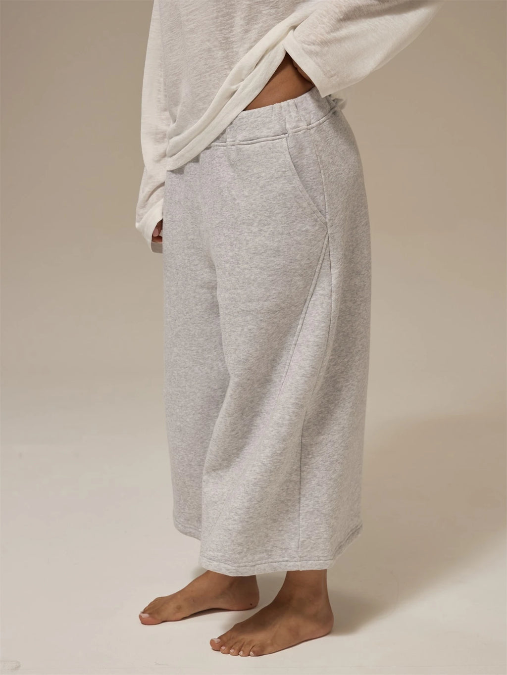 Heather Grey Fleece Longline Sweatshorts – Comfy Weekend