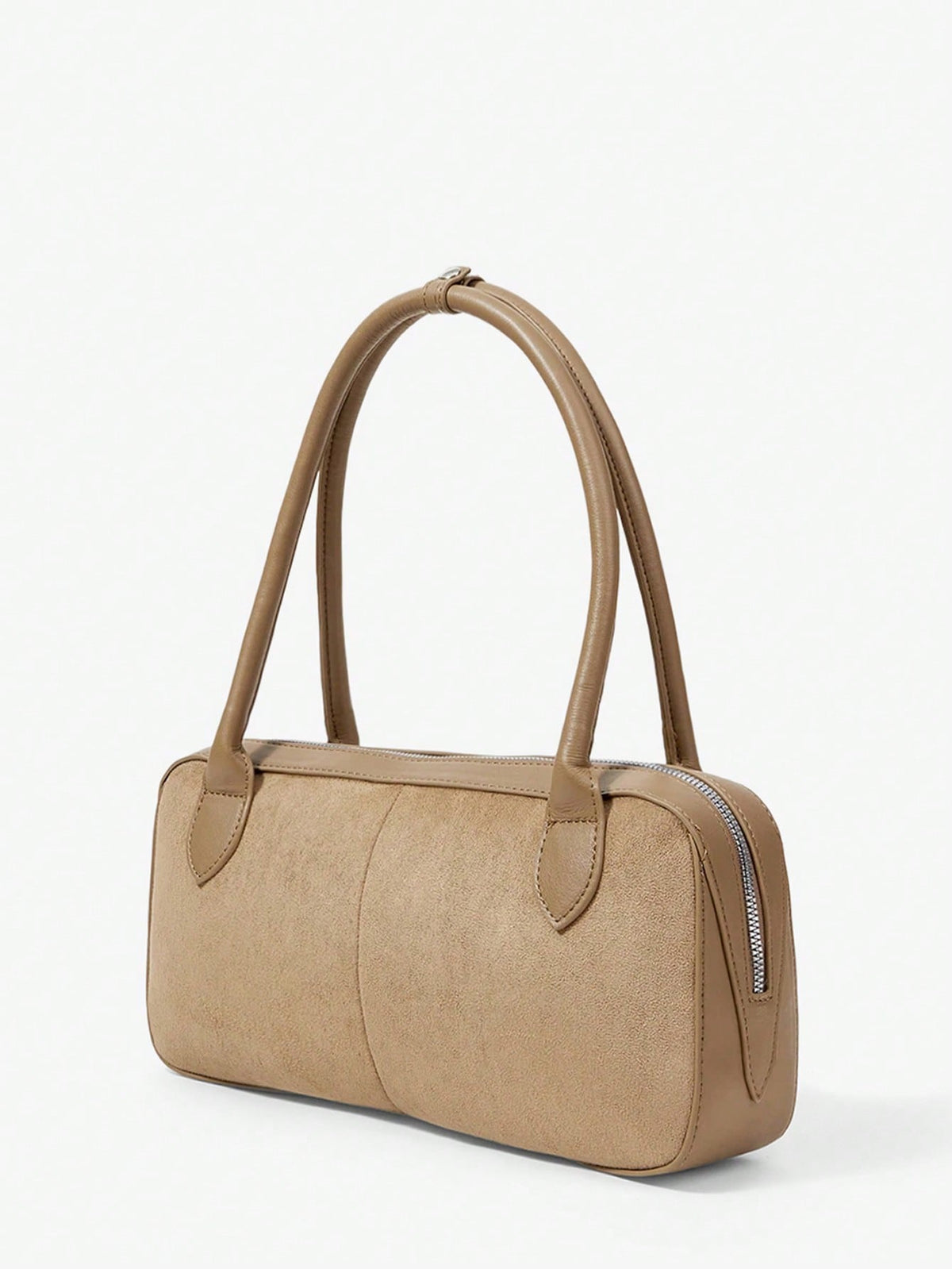 Khaki Suede Patchwork Boston Bag – Workwear