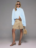 Blue Crinkled Oversized Shirt – Workwear