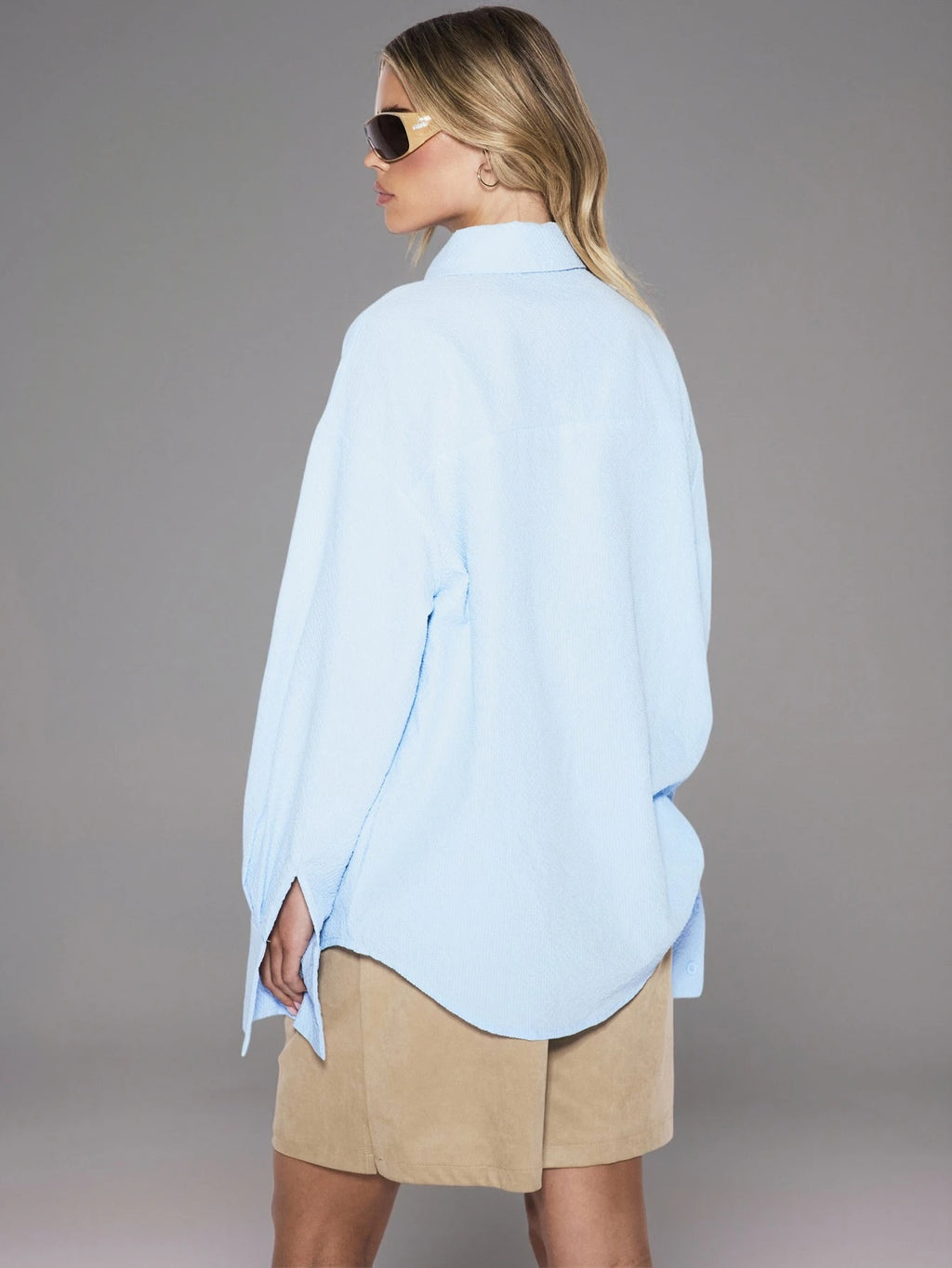 Blue Crinkled Oversized Shirt – Workwear